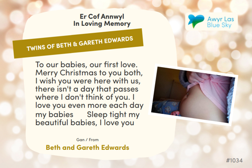 Awyr Las Dedicate a Light - Twins of Beth & Gareth Edwards