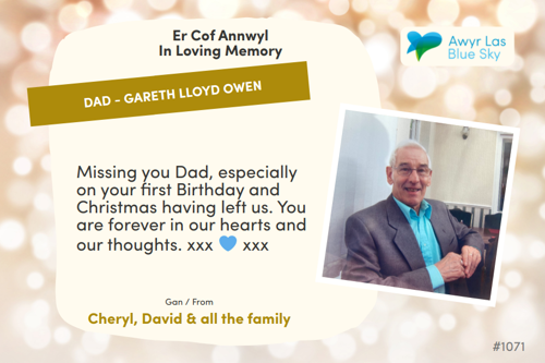 Awyr Las Dedicate a Light - Dad - Gareth Lloyd Owen