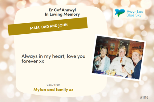 Awyr Las Dedicate a Light - Mam, Dad and John