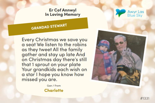 Awyr Las Dedicate a Light - Grandad Stewart