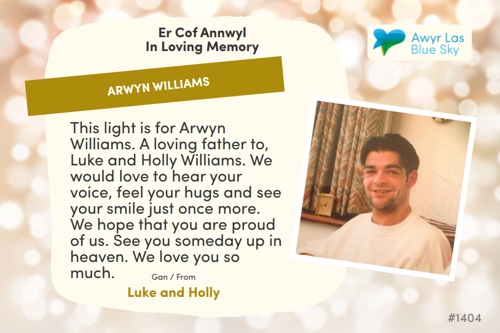 Awyr Las Dedicate a Light - Arwyn Williams