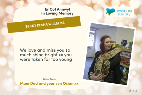 Awyr Las Dedicate a Light - Becky Kesha Williams