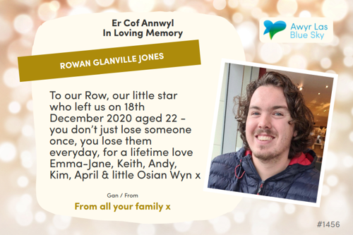 Awyr Las Dedicate a Light - Rowan Glanville Jones