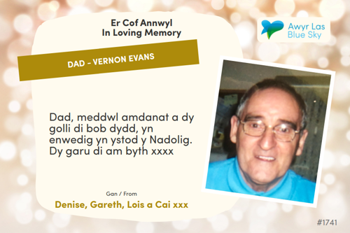 Awyr Las Dedicate a Light - Dad - Vernon Evans
