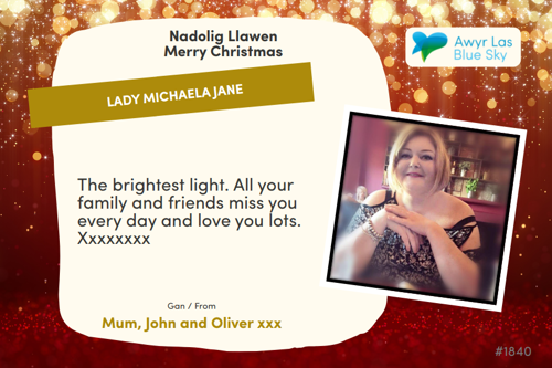 Awyr Las Dedicate a Light - Lady Michaela Jane