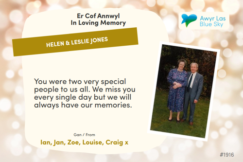 Awyr Las Dedicate a Light - Helen & Leslie Jones