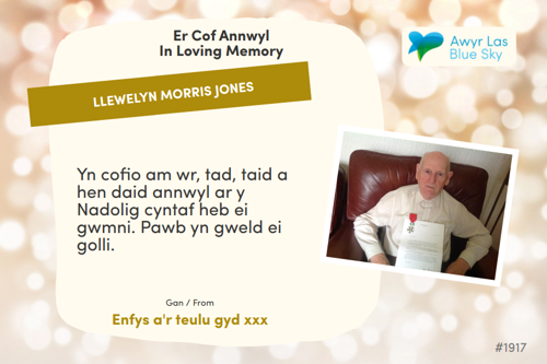 Awyr Las Dedicate a Light - Llewelyn Morris Jones