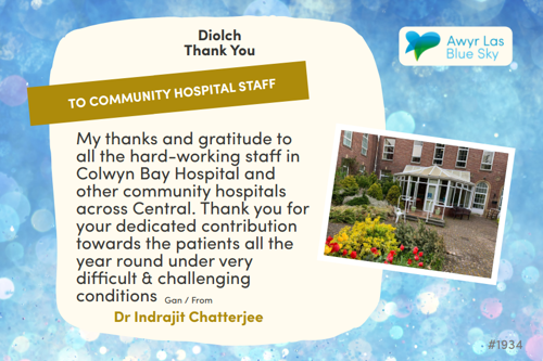 Awyr Las Dedicate a Light - To community hospital staff