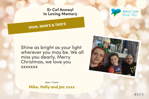 Awyr Las Dedicate a Light - Mum, Nain's & Taid's