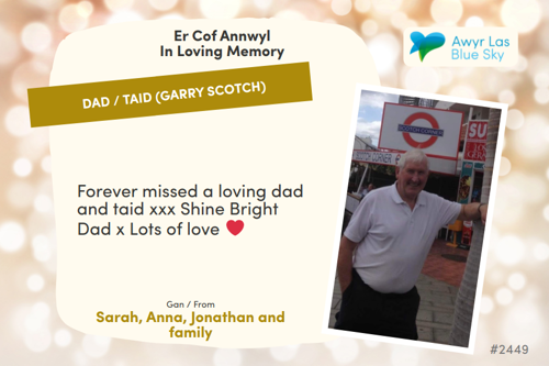 Awyr Las Dedicate a Light - Dad / Taid (Garry Scotch)